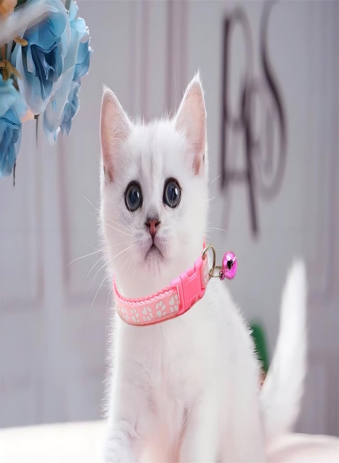 TELEYI Orange XXS Dog Collar, 2-Pack Reflective Dog Collars with Bell Girl Cat Collar with Bells Female Puppy Collars with Bell for XXS XS Tiny Little Kitten Pet,Neck 7-12 Inch - Image 2